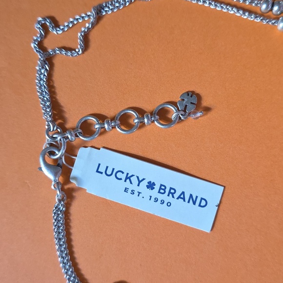 NWT LUCKY BRAND TWO LAYER MOP PEARL ROCK CRYSTAL TRIBAL STATEMENT NECKLACE 18-9" - Picture 4 of 5
